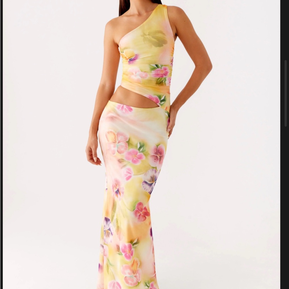 Peppermayo Seranella One Shoulder Maxi Dress - Sunburst Floral